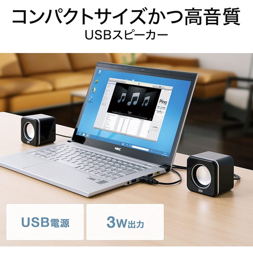  Sanwa Supply PC 스피커 USB 전원 컴팩트 MM SPU8BKN