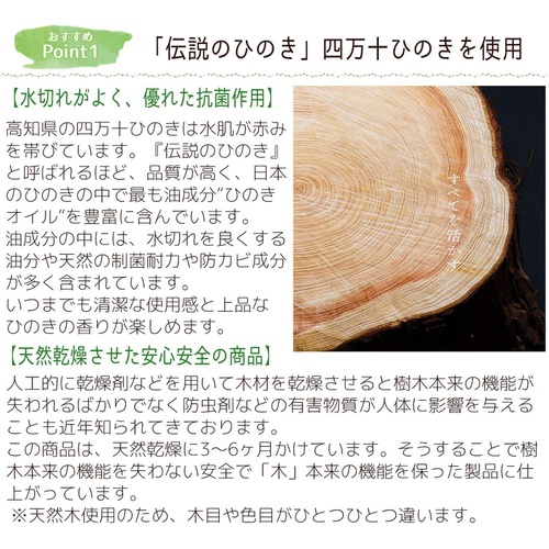  TOSARYU 편백나무 탁상 도마 사각형 S
