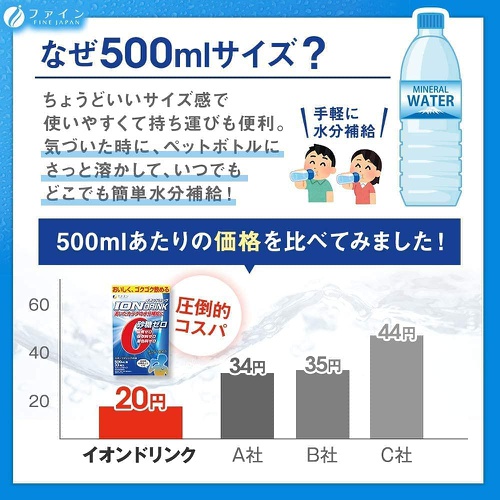  FINE JAPAN 난소화성 덱스트린 이온음료 33포 3개 무설탕 지질 제로 비타민 C 구연산 스포츠 음료