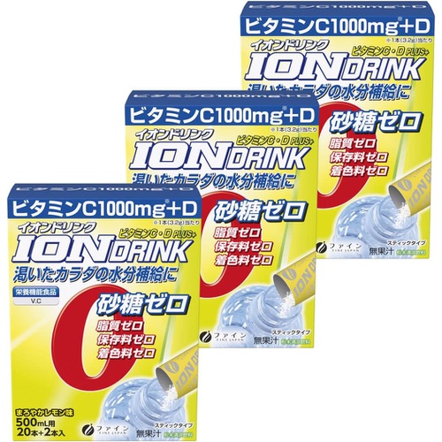  FINE JAPAN 이온 음료 비타민 C·D 비타민 C 1000mg 22포×3개 무설탕