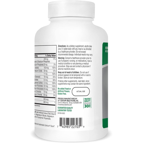  21st Century Health Care Sentry Senior Multivitamin & Mineral Supplement Adults 50+ 265Tablets