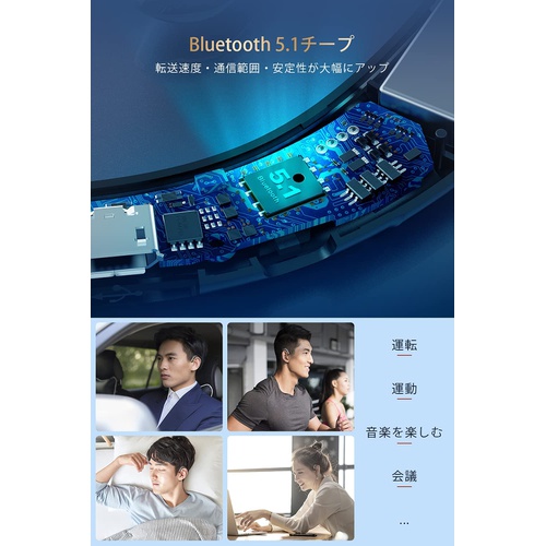  AKARUO Bluetooth 이어폰 양쪽 귀 개방형 귀걸이식 Bluetooth 5.1 노이즈 캔슬링 스포츠용 