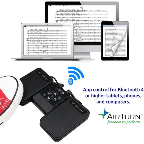  AirTurn 500 사일런트 블루투스 페달 페이지 터너&앱 컨트롤러 태블릿 컴퓨터용