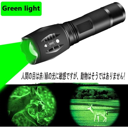  BESTSUN 녹색 라이트 LED 손전등 줌  조정 가능