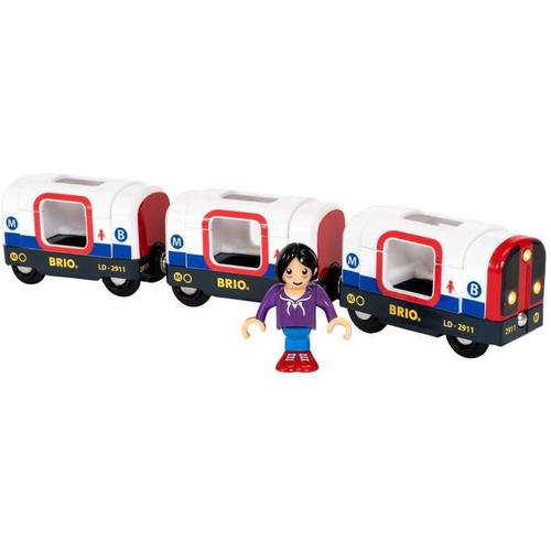  BRIO WORLD 라이트 & 사운드 포함 메트로 열차 33867 기차 장난감 
