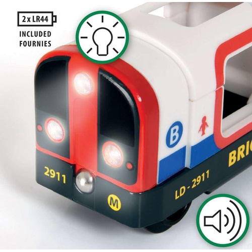 BRIO WORLD 라이트 & 사운드 포함 메트로 열차 33867 기차 장난감 