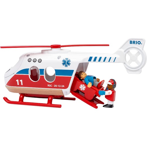  BRIO WORLD 구급 헬리콥터 36022 나무 장난감