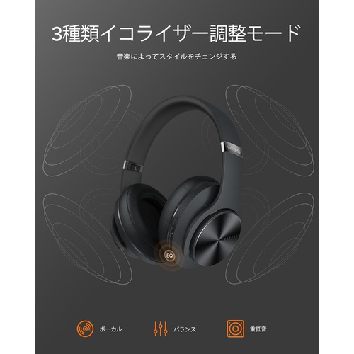  DOQAUS 무선 헤드폰 Bluetooth 5.3 3EQ 사운드 모드 오버이어 밀폐형 