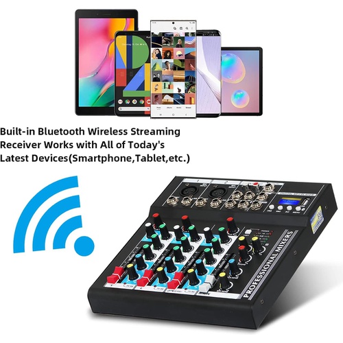  Depusheng HT4 Bluetooth 호환 프로페셔널 휴대용 디지털 DJ 콘솔 W/USB 4채널 믹서기 