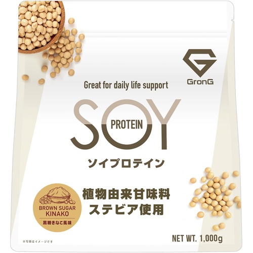  GronG 소이프로틴 대두 프로틴 비타민 11종 미네랄 3종 흑설탕 콩가루 맛 1kg