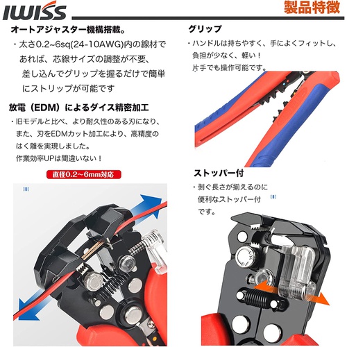  IWISS 오토 멀티 스트리퍼 와이어 스트립퍼 0.2sq /6.0sq MultiStrip HS D2