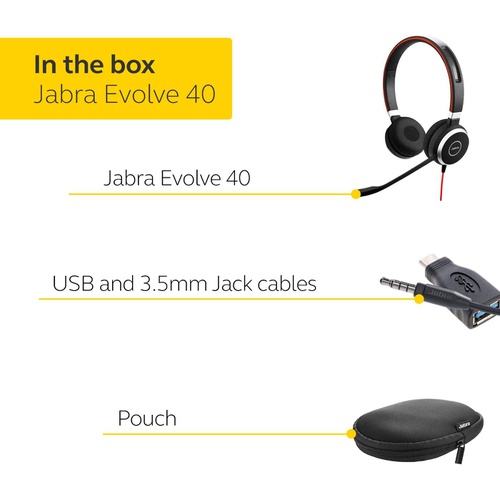  Jabra PC용 스테레오 헤드셋 비지 라이트 3.5mm 핀