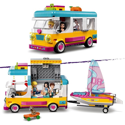  LEGO 프렌즈 캠핑카와 보트 숲의 캠핑카와 보트 41681 장난감 블럭