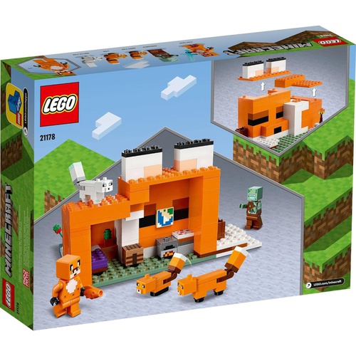  LEGO 마인크래프트 여우집 21178 장난감 블록 