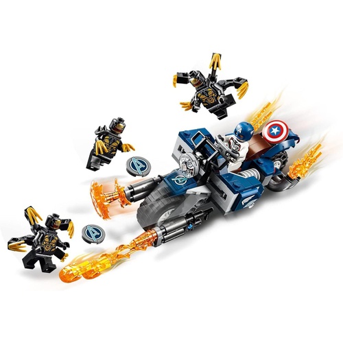  LEGO 슈퍼 히어로즈 캡틴 아메리카 아웃 라이더 공격 76123 블록 장난감 