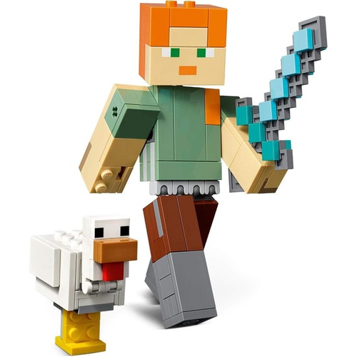  LEGO 마인크래프트 빅피그 알렉스와 닭 21149 블록 장난감