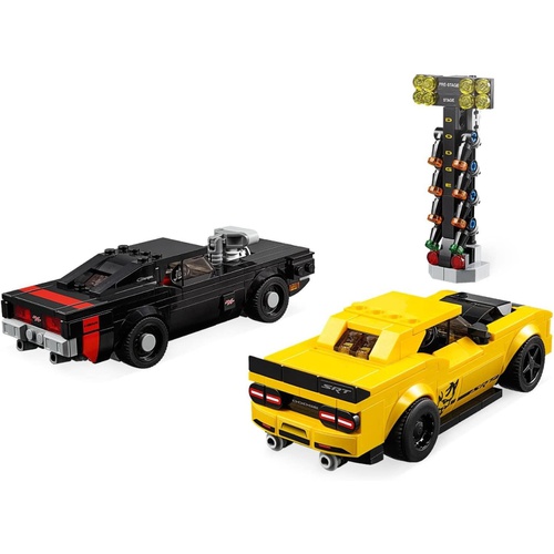  LEGO 2018 닷지 챌린저 SRT 데몬과 1970 닷지차저 R/T 75893 블록 장난감 