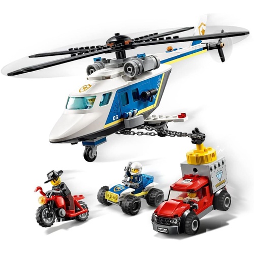  LEGO 시티 폴리스 헬리콥터 추적 60243 장난감 블록