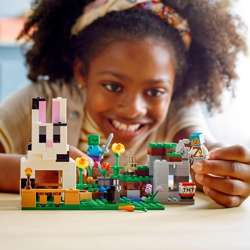  LEGO 마인크래프트 토끼목장 21181 장난감 블록