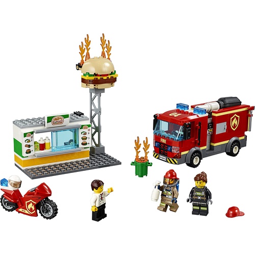  LEGO 시티 햄버거 가게 화재 60214 블록 장난감