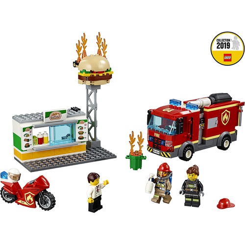 LEGO 시티 햄버거 가게 화재 60214 블록 장난감