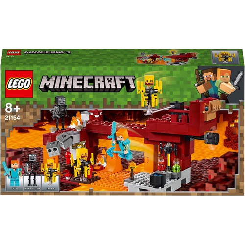  LEGO 마인크래프트 블레이즈브리지 전투 21154 장난감 블록