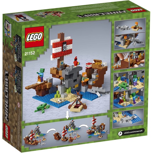  LEGO 마인크래프트 해적선의 모험 21152 블록 장난감 