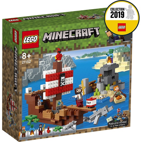  LEGO 마인크래프트 해적선의 모험 21152 블록 장난감 