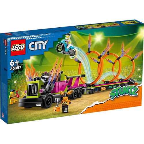  LEGO 시티 트레일러 트럭과 불고리 뚫기 챌린지 60357 장난감 블록