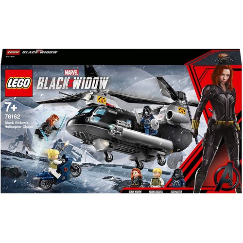  LEGO 슈퍼 히어로즈 블랙 위도우 헬리콥터 체이스 76162 블록 장난감