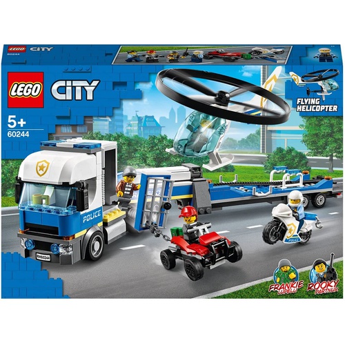  LEGO 시티 폴리스 헬리콥터 수송 60244 블록 장난감