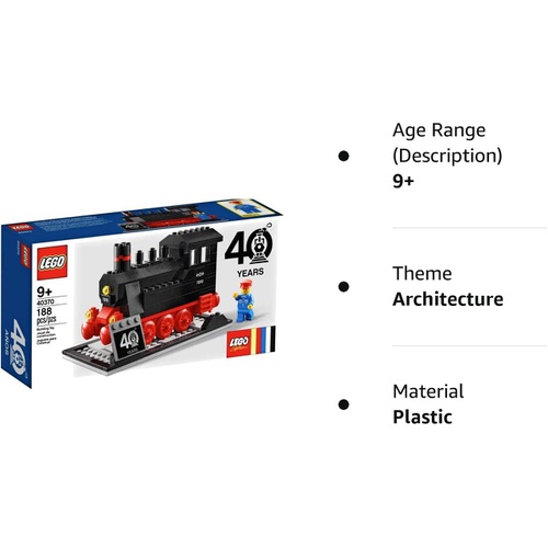 LEGO 40주년 한정 40370 Steam Engine 블록 장난감