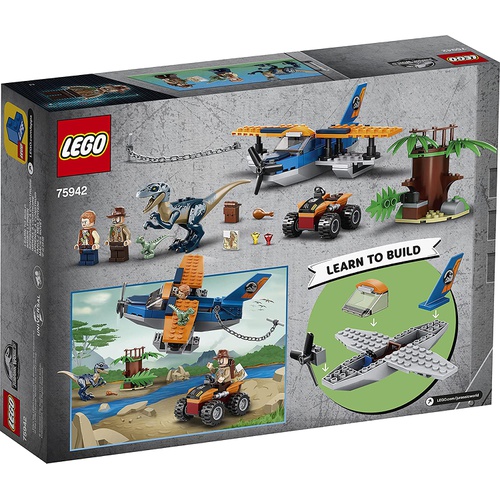  LEGO 쥬라기 월드 벨로키랍토르 하늘의 구조 미션 75942 블록 장난감 