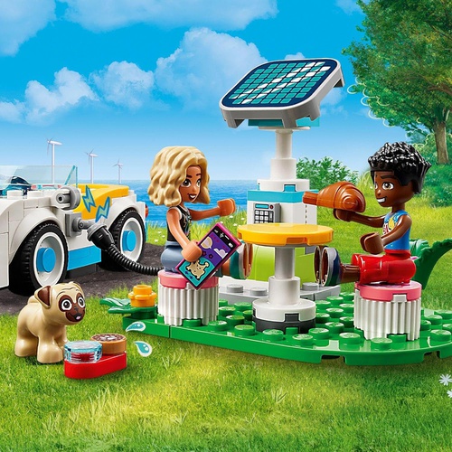  LEGO 프렌즈 전기 자동차 충전소 블록 장난감 42609