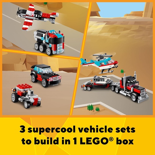  LEGO 크리에이터 헬리콥터를 실은 트럭 블록 장난감 31146