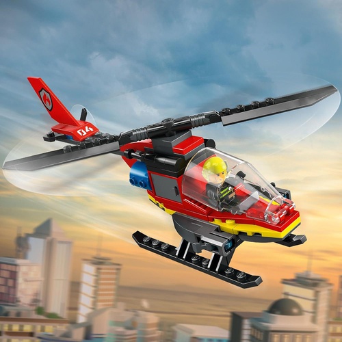 LEGO 시티 소방 구조 헬리콥터 장난감 블록 60411
