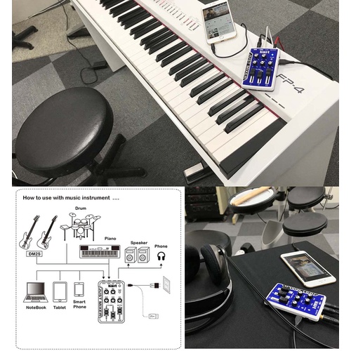  Maker hart Just Mixer 스테레오 3 입력 음성 믹서/전지와 USB 전원 가능
