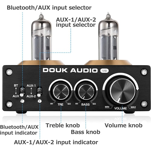  DOUK AUDIO M86K4 QCC3003 HiFi Bluetooth 5.0 진공관 파워 앰프 데스크톱 스테레오 오디오