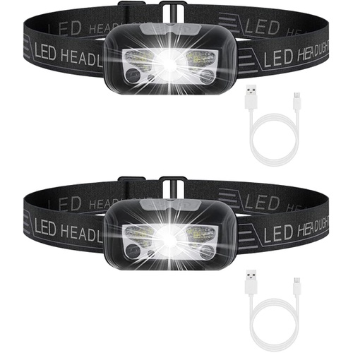  SHINYO 초경량 LED 헤드 라이트 USB 충전식 고휘도 5개 점등 모드 센서 기능 포함