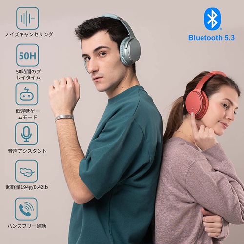  Srhythm NC25 노이즈 캔슬링 헤드폰 Bluetooth 5.0 오버이어 마이크 포함 