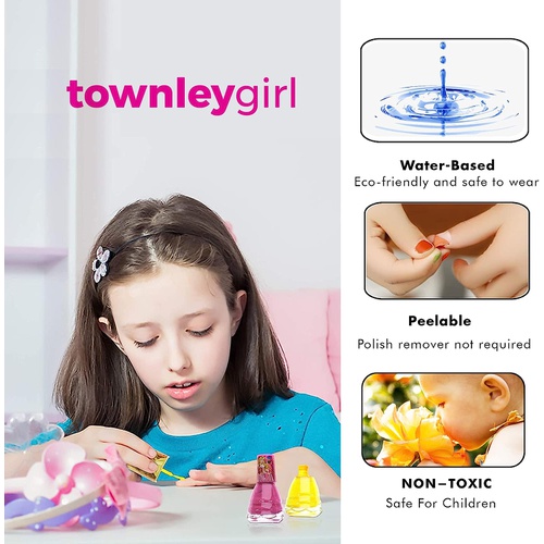  Townley Girl 디즈니 프린세스 벗기는 매니큐어 어린이용 18개 세트
