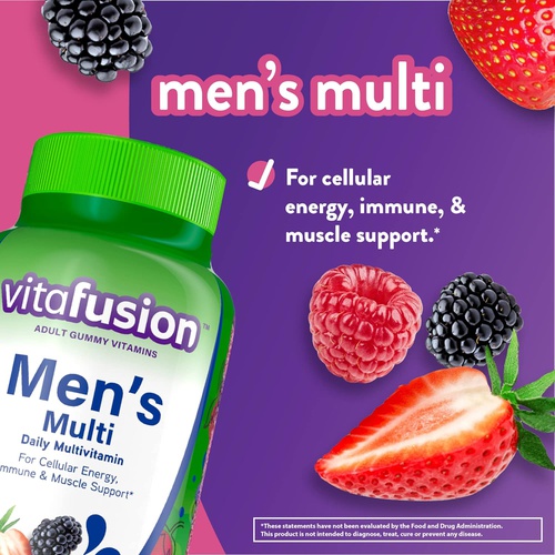 Vita Fusion 남성용 종합 멀티 비타민 내추럴 베리맛 150개입