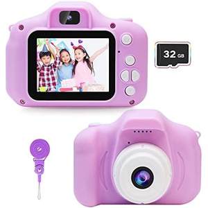 Yukicam 키즈카메라 48MP HD 디지털카메라 어린이 2개 렌즈 장난감