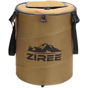 ZIREE 접이식 버킷 30L 캠핑용 휴지통 팝업 자립식 보냉 급수 가방 