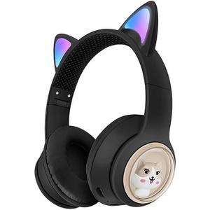 GHDVOP 어린이 무선 고양이 귀 LED 포함 Bluetooth 5.3 접이식 밀폐형 