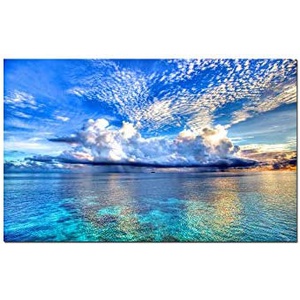 ART 포스터 파란 하늘 예쁜 흰 구름 풍경 사진 바다 90x60cm 인테리어 아트