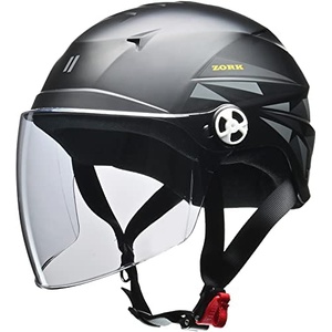 LEAD 오토바이용 하프 헬멧 ZORK 매트 블랙 큰 프리 60/62cm