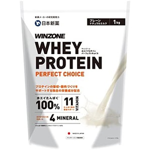 WINZONE 유청 단백질 퍼펙트 초이스 1kg 내추럴 밀크 풍미 11종 비타민 4종 미네랄
