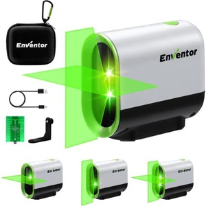 ENVENTOR 녹색 레이저 수평기 360° 회전 가능 수평 수직 포인 USB충전