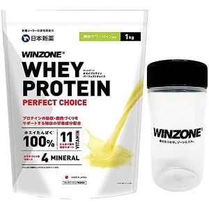 WINZONE 유청 단백질 퍼펙트 초이스 1kg 사워파인 맛 11종 비타민 4종 미네랄